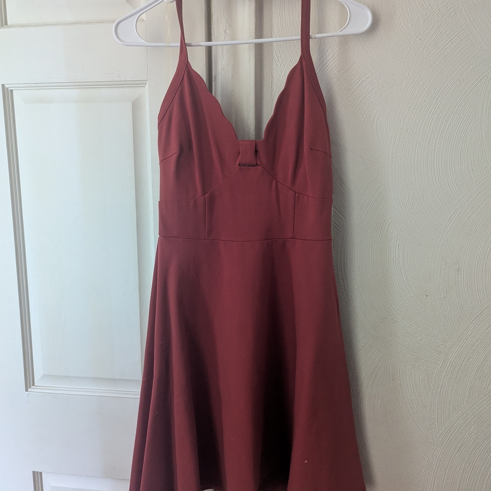 Ami Red Spaghetti Strap A-Line Mini Dress